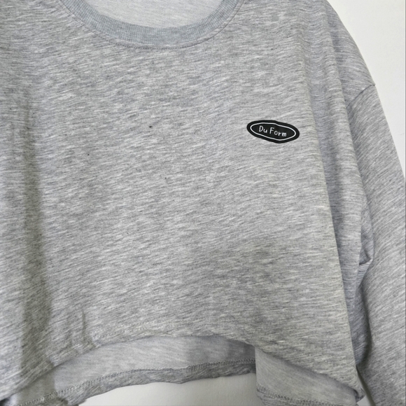 Gray Cropped Oversize Sweat Shirt & Tank Top Set size M-L - Picture 13 of 13